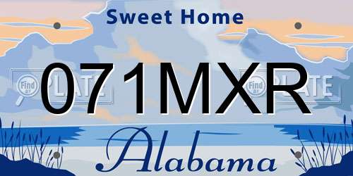 071MXR Alabama License Plate