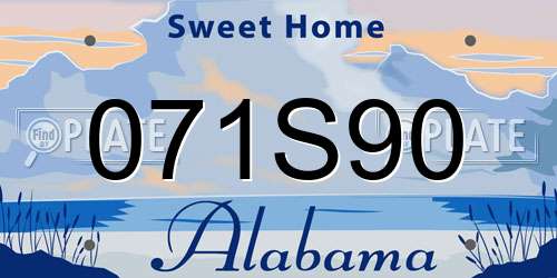 071S90 Alabama License Plate