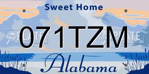 071TZM Alabama License Plate