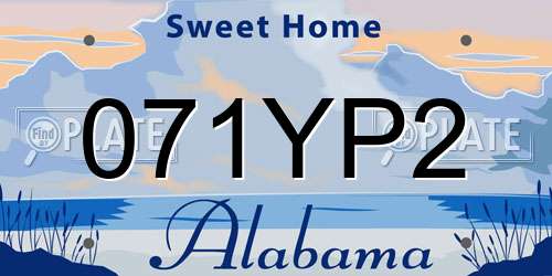 071YP2 Alabama License Plate