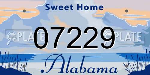 07229 Alabama License Plate