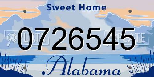 0726545 Alabama License Plate