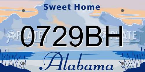0729BH Alabama License Plate