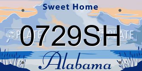 0729SH Alabama License Plate