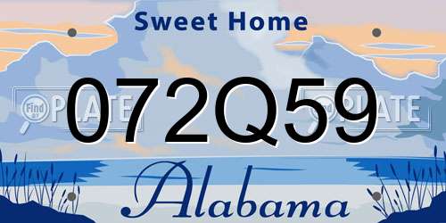072Q59 Alabama License Plate