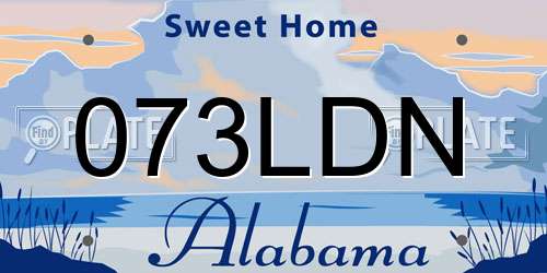 073LDN Alabama License Plate