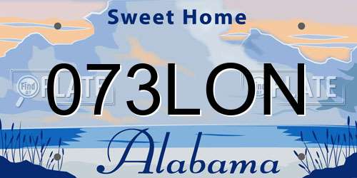 073LON Alabama License Plate