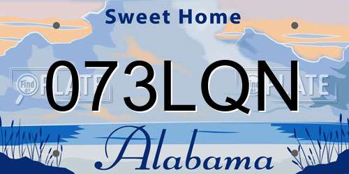073LQN Alabama License Plate
