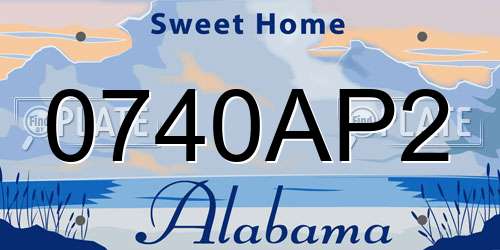 0740AP2 Alabama License Plate