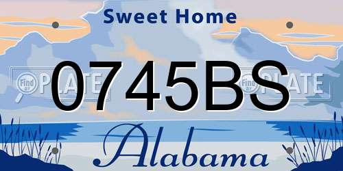 0745BS Alabama License Plate