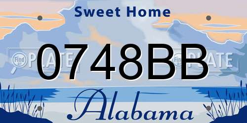 0748BB Alabama License Plate