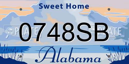 0748SB Alabama License Plate