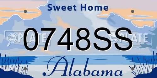 0748SS Alabama License Plate