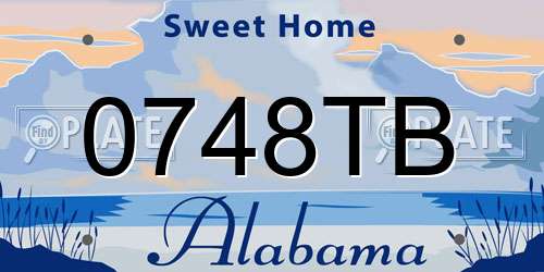 0748TB Alabama License Plate