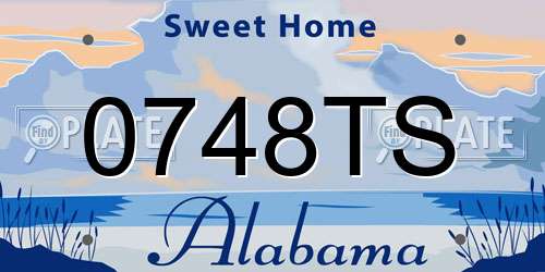 0748TS Alabama License Plate