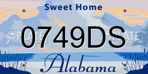 0749DS Alabama License Plate