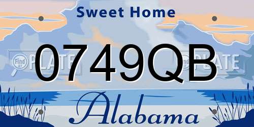 0749QB Alabama License Plate