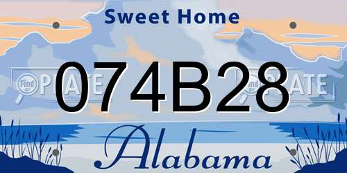 074B28 Alabama License Plate