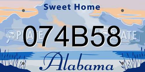 074B58 Alabama License Plate