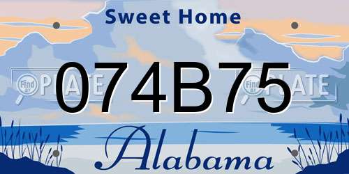 074B75 Alabama License Plate