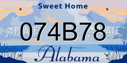 074B78 Alabama License Plate