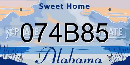 074B85 Alabama License Plate