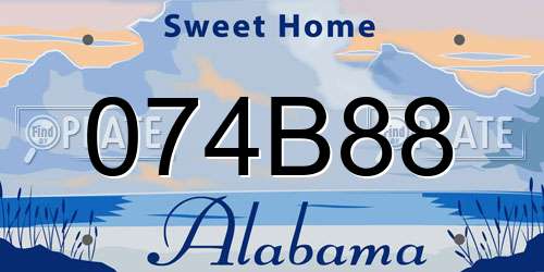 074B88 Alabama License Plate