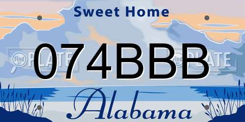 074BBB Alabama License Plate