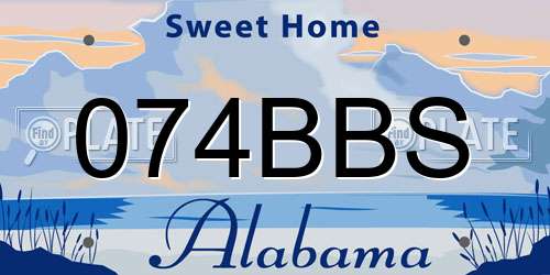 074BBS Alabama License Plate