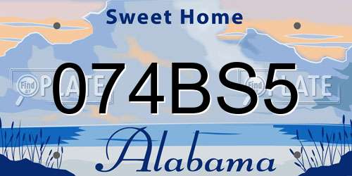 074BS5 Alabama License Plate