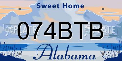 074BTB Alabama License Plate