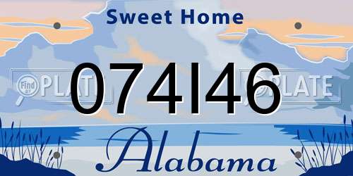 074I46 Alabama License Plate