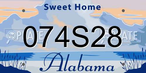074S28 Alabama License Plate
