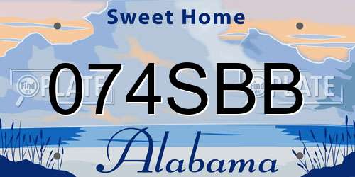 074SBB Alabama License Plate