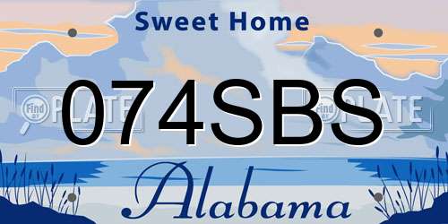 074SBS Alabama License Plate