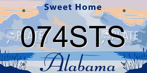 074STS Alabama License Plate