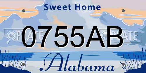 0755AB Alabama License Plate