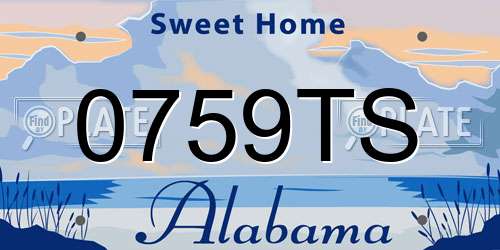 0759TS Alabama License Plate