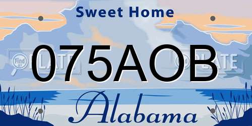 075AOB Alabama License Plate
