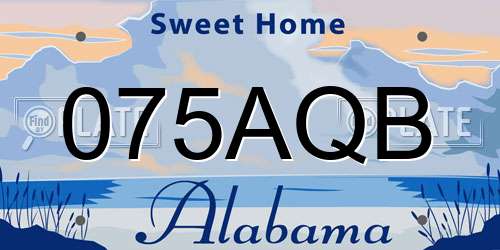 075AQB Alabama License Plate