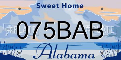 075BAB Alabama License Plate