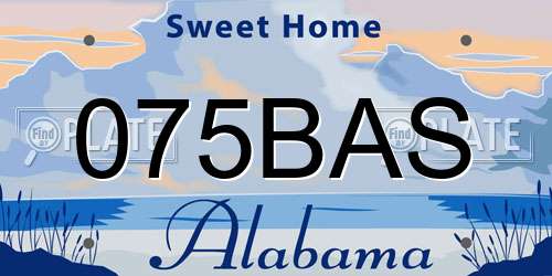 075BAS Alabama License Plate