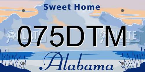 075DTM Alabama License Plate