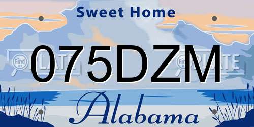 075DZM Alabama License Plate