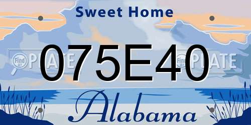 075E40 Alabama License Plate