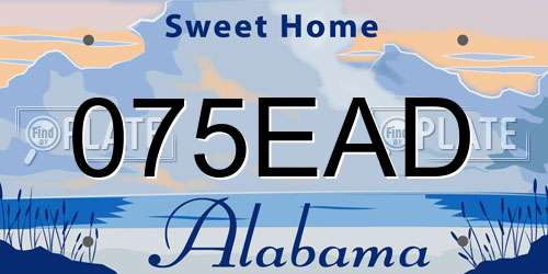 075EAD Alabama License Plate