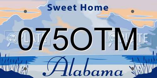 075OTM Alabama License Plate