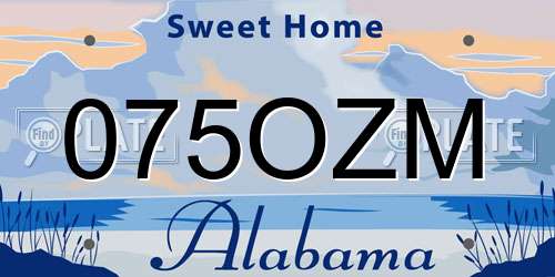 075OZM Alabama License Plate
