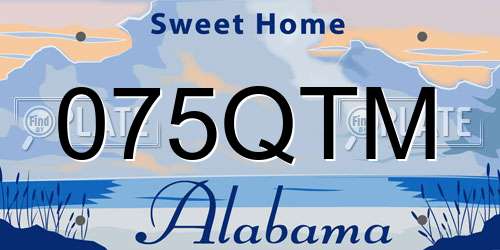 075QTM Alabama License Plate