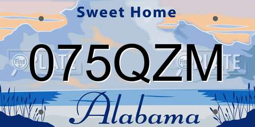 075QZM Alabama License Plate